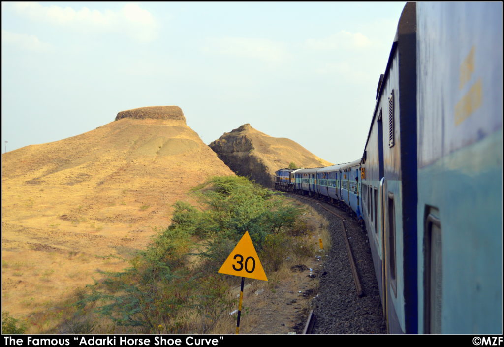 Onboard Gandhidham Express: Adarki Horse Shoe Curve